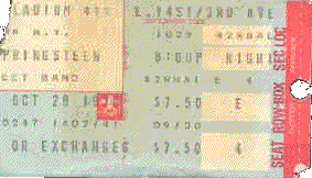 Ticket stub for the 28 Oct 1976 show at Palladium, New York City, NY