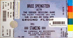 Ticket stub for the 19 Nov 2006 show at Point Theatre, Dublin, Ireland