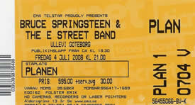 Ticket stub for the 04 Jul 2008 show at Ullevi, Gothenburg, Sweden