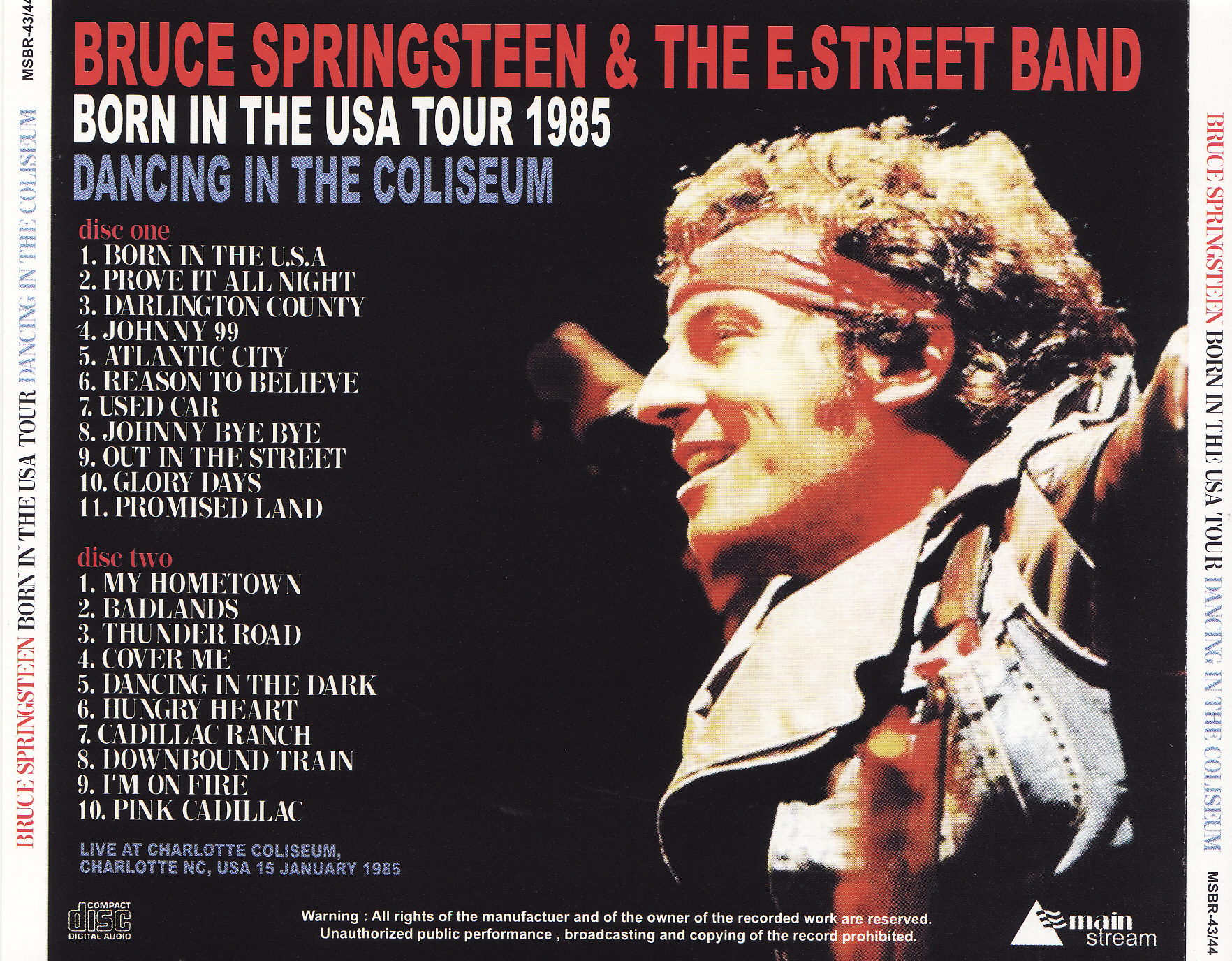 Bruce Springsteen Bootlegs: Dancing In The Coliseum [Mainstream] | 15 ...