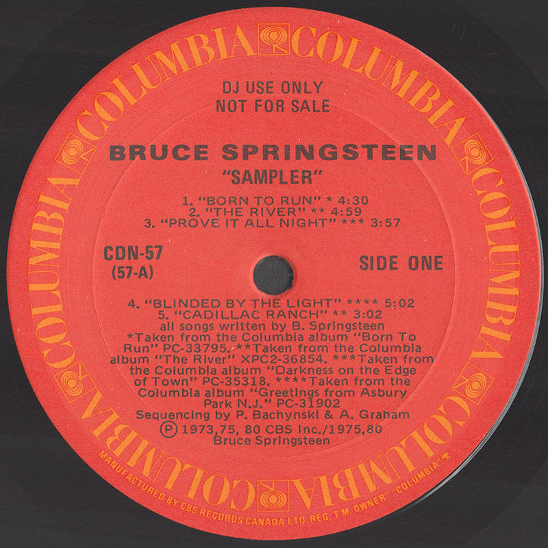BRUCE SPRINGSTEEN//LTD EDITION CD PLATINUM DISC/BORN IN THE USA 